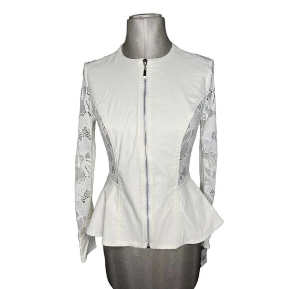 NWT BCX Sz S Full Zip Lace Back Jacket - Picture 1 of 8